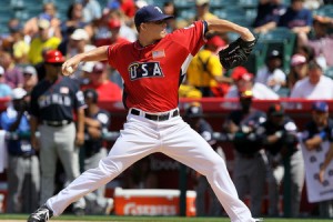 Jeremy Hellickson v drese USA poas Futures All Star Game 2010